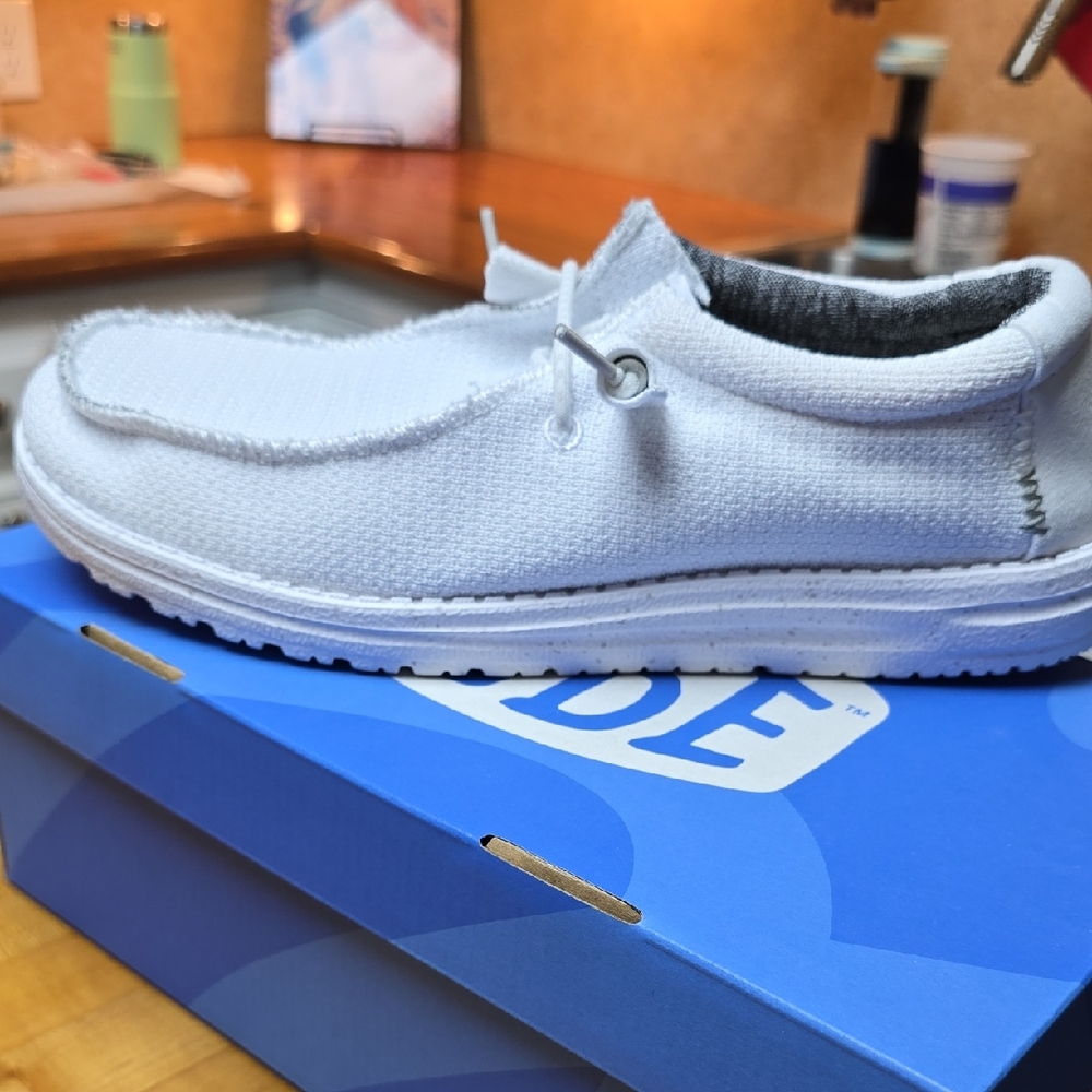Hey Dude White Wally Sport Mesh Shoes